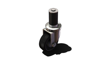 3.5in 350lbs Expandable adapter Stems Swivel Rubber Caster