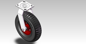 10 inch plate swivel centipede wheel tread pattern rubber caster wheel