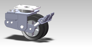 8in 1200kgs Shock Absorber Caster Dual Rubber On Aluminum Wheel